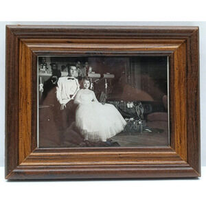 Vintage Original 5" x 9" Black & White Photo Man & Elegant Woman at Dance + Band